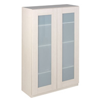 Maple Shaker Style Bookcase with Double Glass Doors