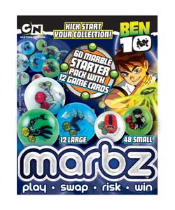 Unbranded Marbz Ben 10 60 Piece Marbles Starter Pack