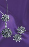 Marcasite Flower Pendant & Earrings Offer