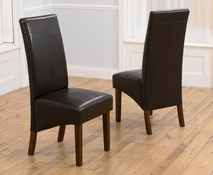 Unbranded Marcello Brown Faux Leather Dining Chairs - Pair