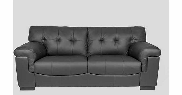 Unbranded Marcello Large Leather Sofa - Black