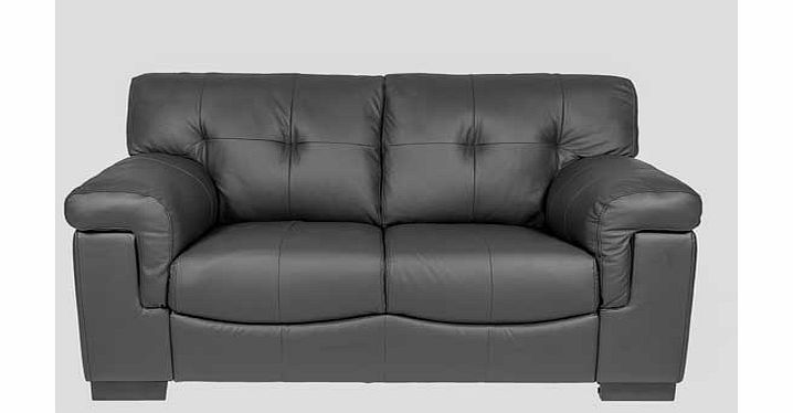 Unbranded Marcello Regular Leather Sofa - Black