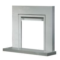 Marella Surround Set includes a White Micro marble surround, back panel and hearth, External