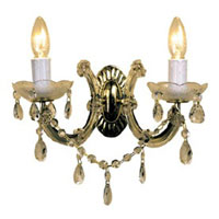 Maria Theresa 2 Arm Wall Light Brass