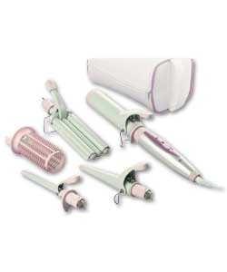 The best attachments in one product. 5 in 1 Ceramic Salon Styler. Salon temperatures - instantly