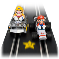 Put the pedal to the plastic, not the pixels, in this fully-licensed slot racing game based on Mario