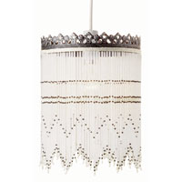 Maroc Pendant Nickel Effect With White Beads