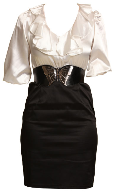 Unbranded Martina satin frill blouse skirt dress