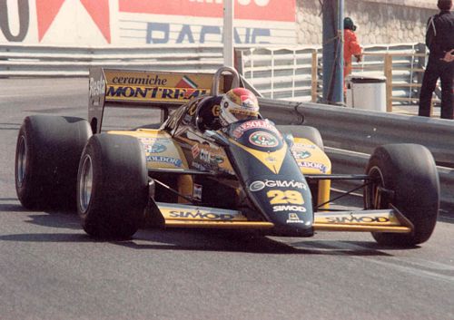 Pierluigi Martini in his Minardi M85 on the street