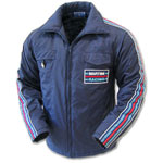 Martini Racing navy blue jacket. 1974 style martini colours and logo embroidered onto front with bri