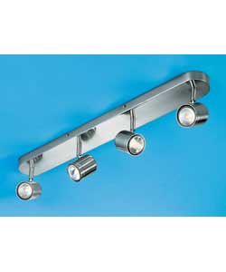 Unbranded Marz 4 Light Brushed Chrome Spotlight Plate