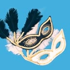 Mask - Winged - Can Can - Black