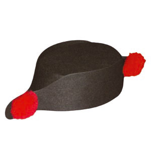 A perfect hat for a matador or a bullfighter. Comes with either red or black bobbles.