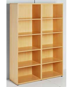 Unbranded Maximo Beech Effect Tall Double Bookcase