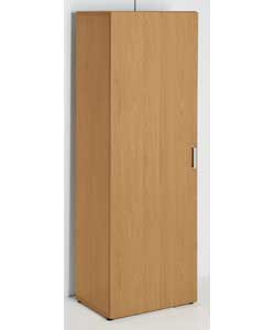 Particle board with Oak effect paper.1 wooden door.4 internal shelves.Aluminium handle.Size (W)60, (