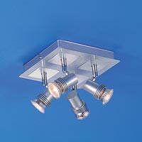 Maxxie Dim Halogen 4 Light Square Spotlight Metallic Silver Effect