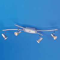 Maxxie Dim Halogen Spot 4 Light X Bow Metallic Silver Effect