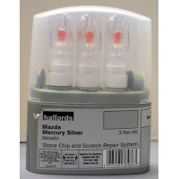 Three pen kit containing:    Primer, Touch-up paint and clear lacquer, with brush and pen nib