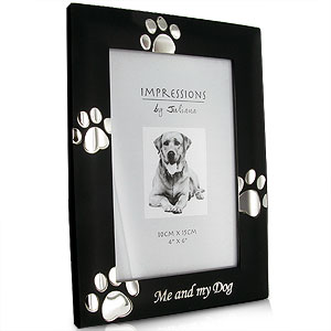 Unbranded Me and My Dog 4 x 6 Black and Silver Photo Frame