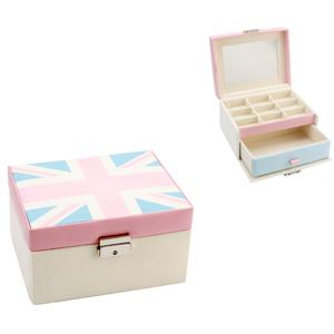 Unbranded Medium Blue and Pink Union Jack Jewellery Box