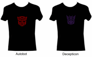 Unbranded Medium Decepticon Transformers Light Up Flashing T-Shirt
