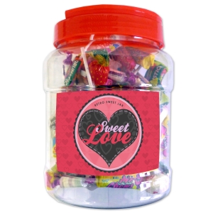 Unbranded Medium Sweet Love Retro Sweets Jar - Red Label
