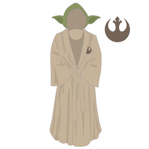 Unbranded (Medium) Yoda Childrens Dressing Gowns -