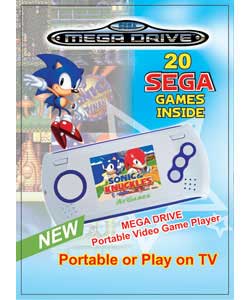 Mega drive portable video game player with 20 16-bit sega games.Requires 3 x AAA batteries (not incl