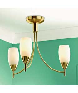 Megara 3 Light Brushed Brass Ceiling Fitting
