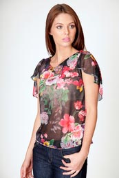 Unbranded Mel Floral Cape Back Blouse