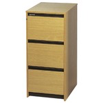 Melamine Faced 3 Drawer Filing Cabinet-Beech