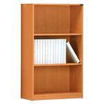 Melamine Faced 3 Shelf Bookcase-Sapele