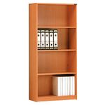 Melamine Faced 4 Shelf Bookcase-Sapele