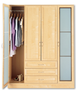 Melbourne 4 Door 3 Drawer Fitment with Glass Doors