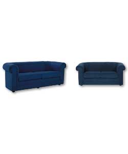 Melford Blue 3 Seater Plus 2 Seater Suite