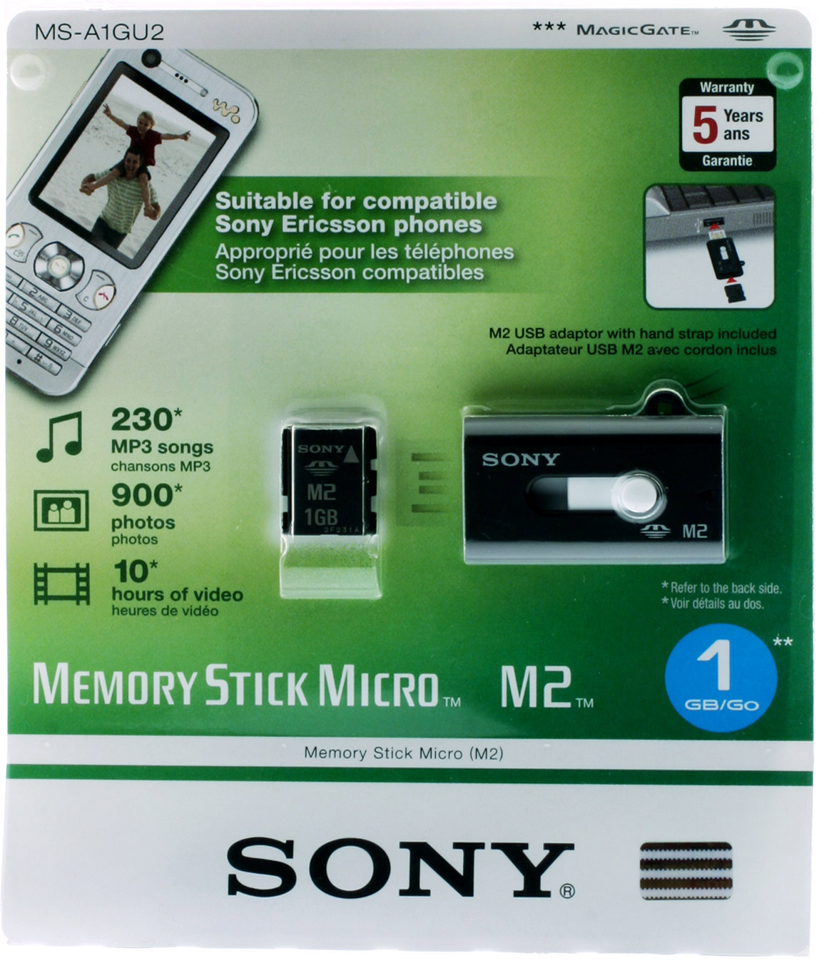 Unbranded Memory Stick Micro M2 For Sony With Compact USB Reader/Writer - 1GB - Sony