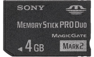 Unbranded Memory Stick PRO DUO For Sony (Mark 2)   DUO Adapter - 4GB - Sony