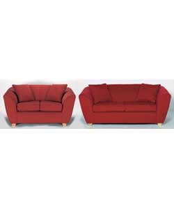 Mendez Large Terracotta Sofabed and Regular Sofa