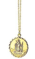 Mens 9ct Personalised St. Christopher Pendant