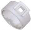 Mens square detail cut out ring
