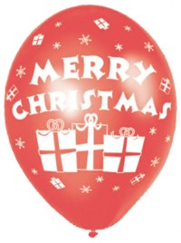 Unbranded Merry Christmas Presents Assorted Balloons PK6