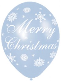 Unbranded Merry Christmas Snowflakes Assorted Balloons PK6