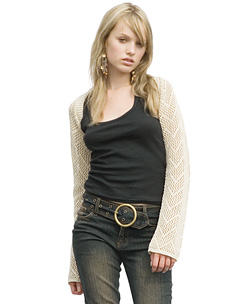 Mesh Knit Bolero Cream Free Size