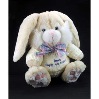 Message Bunny Blue Lettering