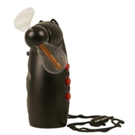 The stylish hand-held fan contains tiny LEDs which can be programmed to spell out messages as the fa