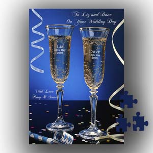 Unbranded Message On A Jigsaw (Champagne Glasses Design)