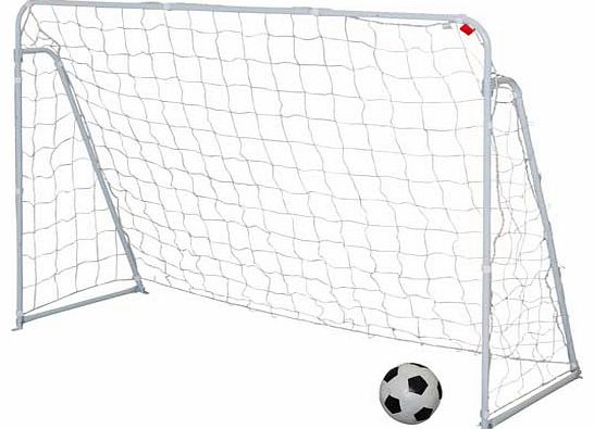 Turn the garden into your very own football pitch with this fantastic metal 7ft x 5ft goal. It comes with U-shaped metal ground fixing pegs for lawned areas to provide added stability. Get the kids active and outside in the fresh air. White PE net wi