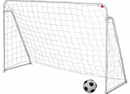 Turn the garden into your very own football pitch with this fantastic metal 7ft x 5ft goal. It comes with U-shaped metal ground fixing pegs for lawned areas to provide added stability. Get the kids active and outside in the fresh air. White PE net wi