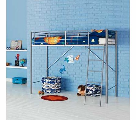 Perfect for rooms with limited space. high sleeper beds have room underneath for storage or play space. This option has a sleek metal frame finish and would be suitable for both boys and girls. The ladder can be positioned either side of the bed. all