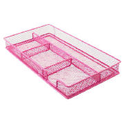 Unbranded Metal, mesh drawer organiser. Pink